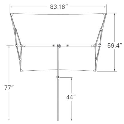 simplyshade umbrella dimensions diagram