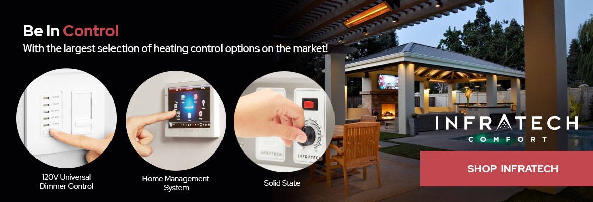 Infratech control options including dimmer control, home management system, and solid state control