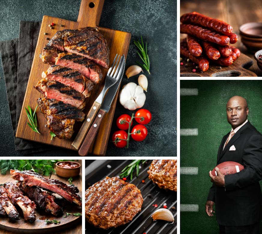 Pictures of meat from Bo Jackson’s 34 Beef Tailgating Meat Box