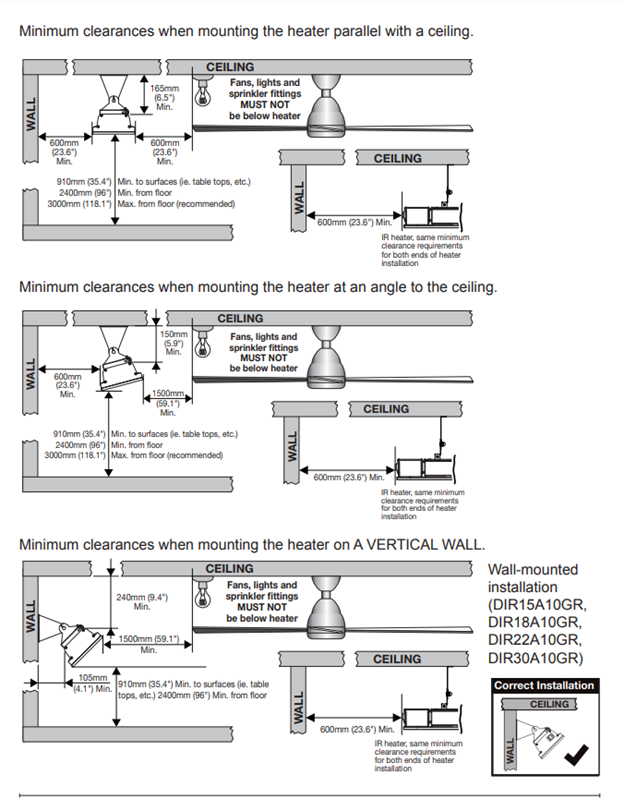 Dimplex DIR30A10GR Dir Series 55.1 Inch 240V 3000W Outdoor/Indoor