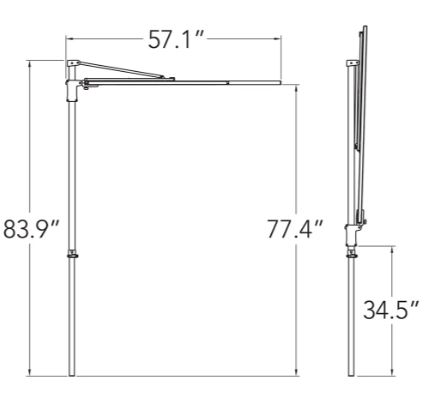 simplyshade umbrella dimensions diagram
