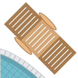 illustration of a single pool lounge chair