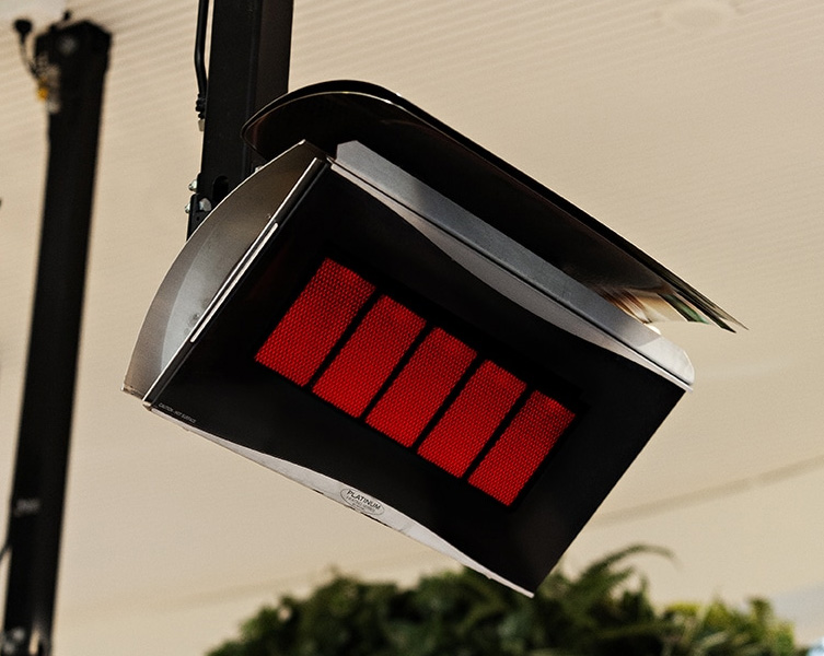 hanging gas heater close up